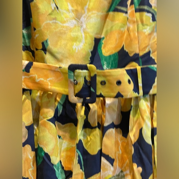 Hutch Alice Belted Tiered Maxi Dress Floral Shantung Size XXL - Picture 8 of 14